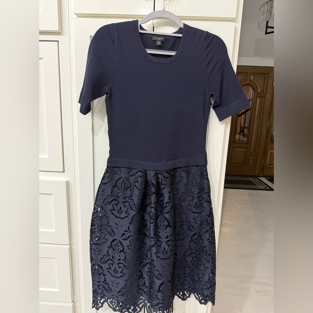 Ann Taylor Navy Lace Dress